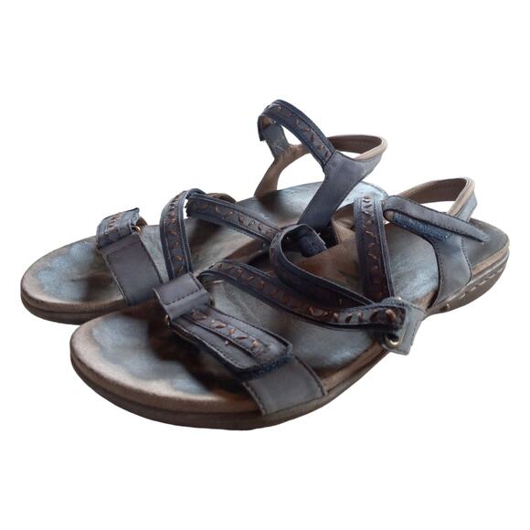 Easy Spirit Cloverly 9 Gray Leather Sandals Gorpcore Outdoor Comfort Hook & Loop - Picture 4 of 8